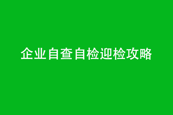 工業(yè)企業(yè)自查自檢迎檢攻略